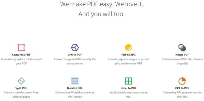 SmallPDF website